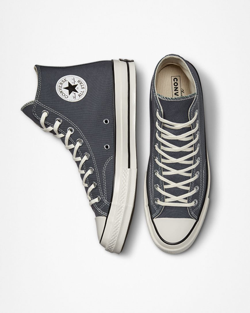 Tenisi Inalti Barbati Converse Chuck 70 Vintage Panza Gri Negrii | RO OKFEV049